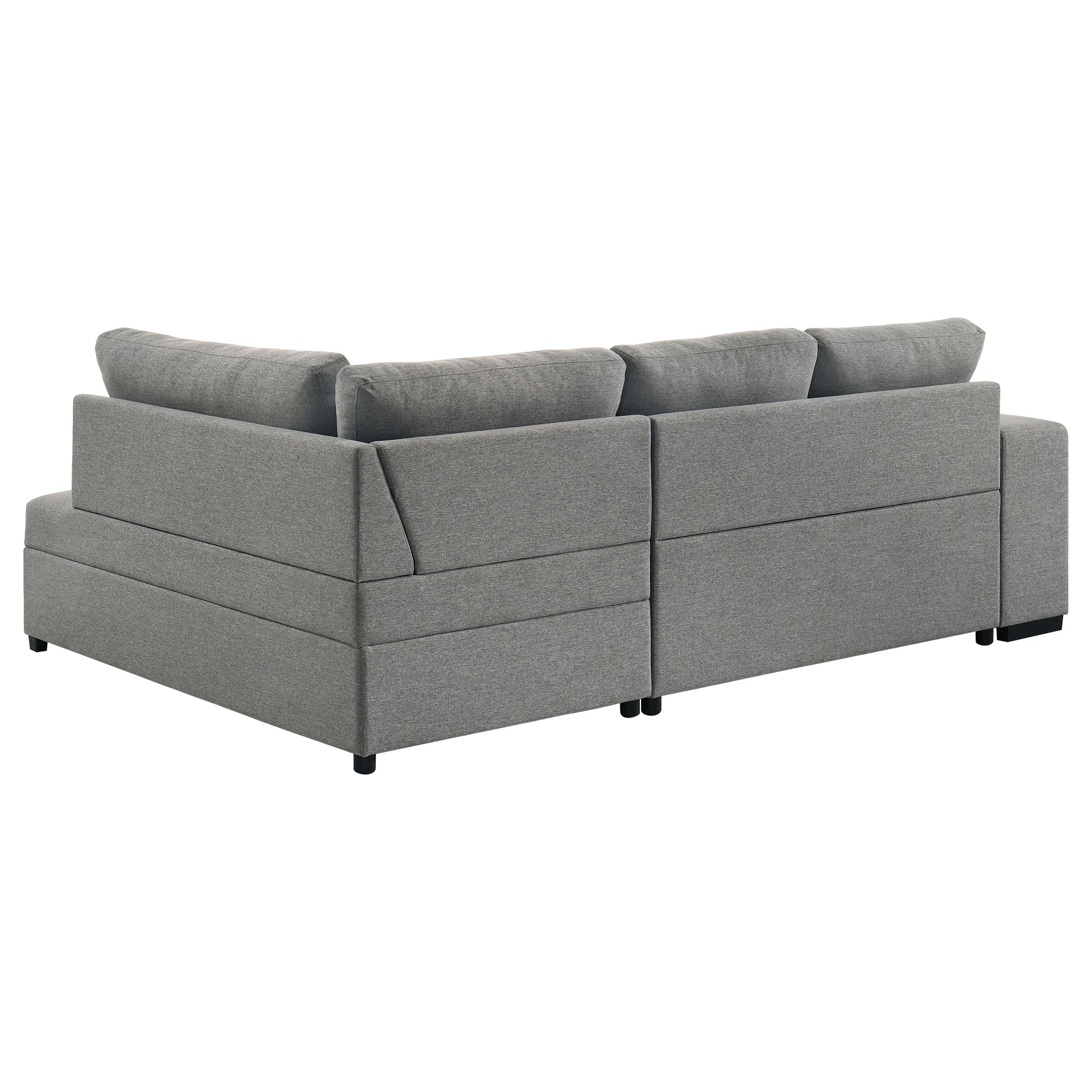 Roanne Fabric Upholstered Sleeper Sectional Sofa Grey-