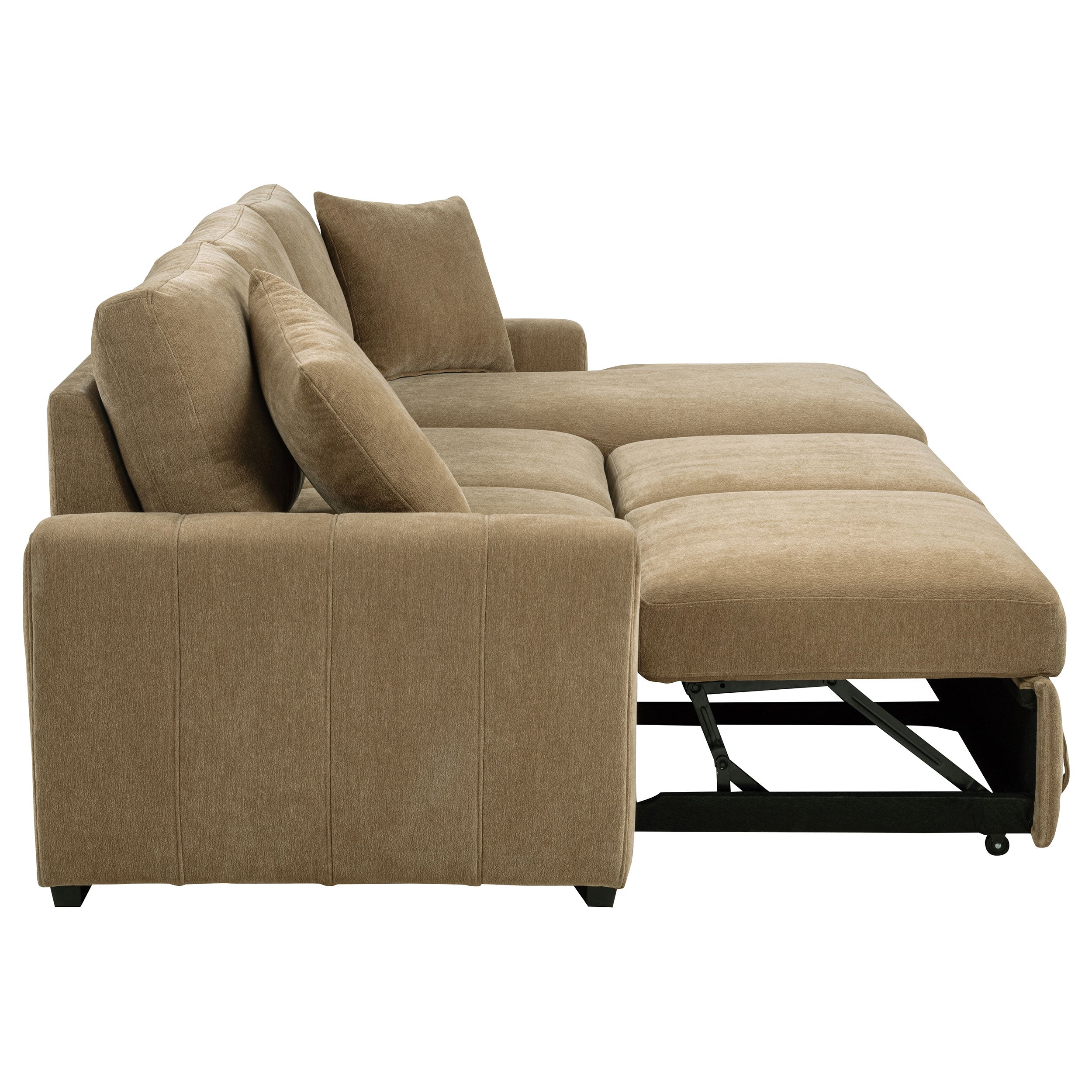 Pastrana Upholstered Sleeper Sectional Sofa RAF Chaise Camel-