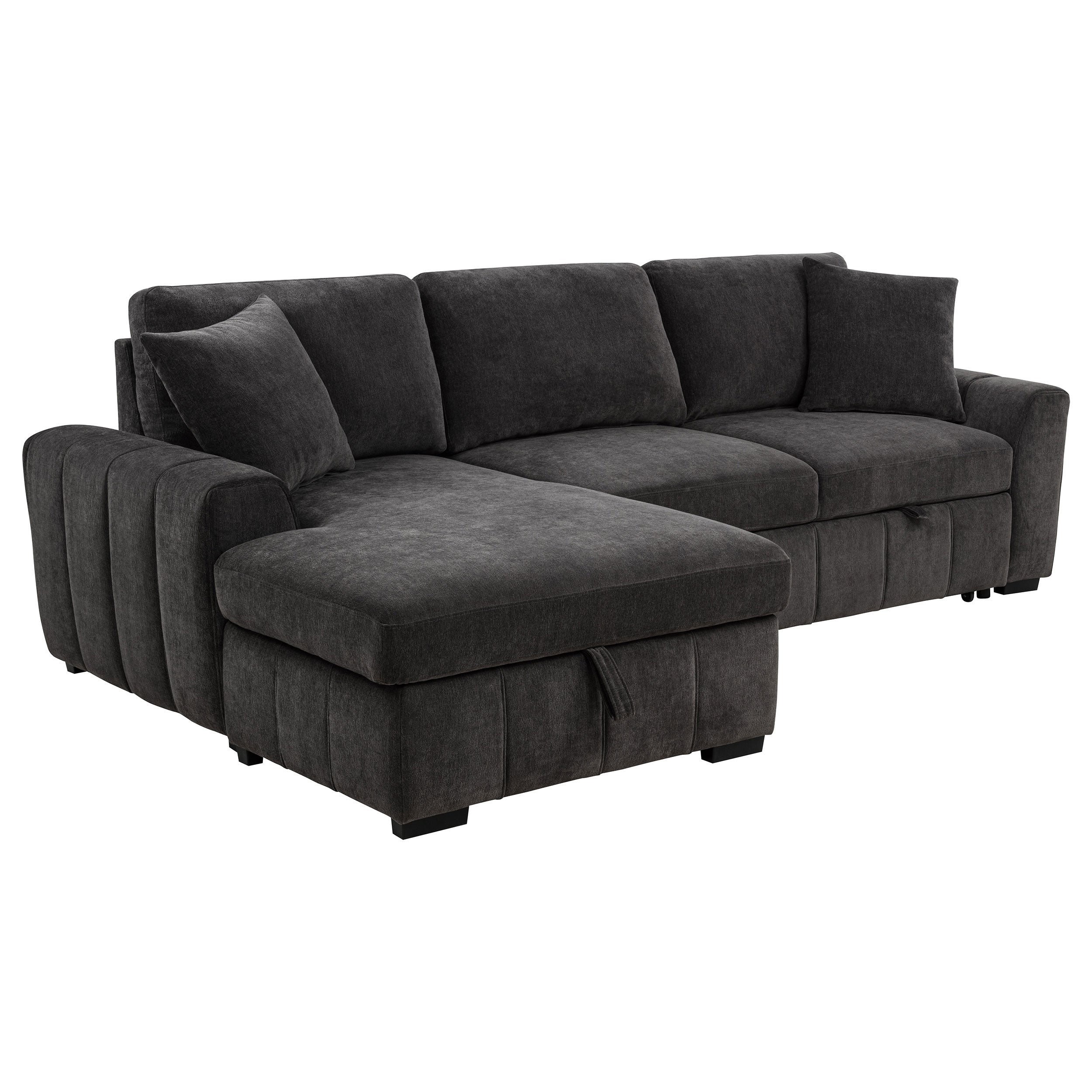 Pastrana Upholstered Sleeper Sectional Sofa LAF Chaise Grey-