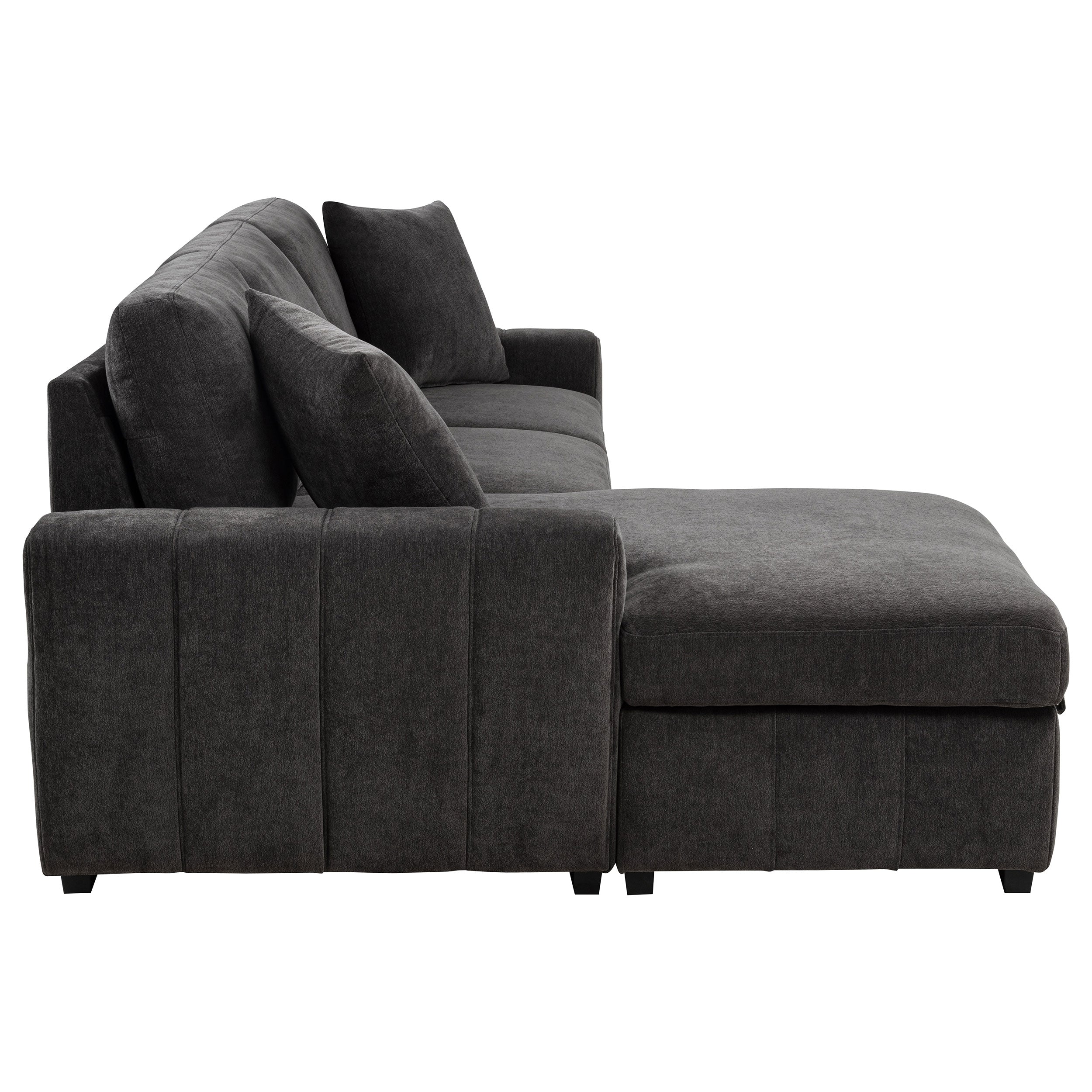 Pastrana Upholstered Sleeper Sectional Sofa LAF Chaise Grey-
