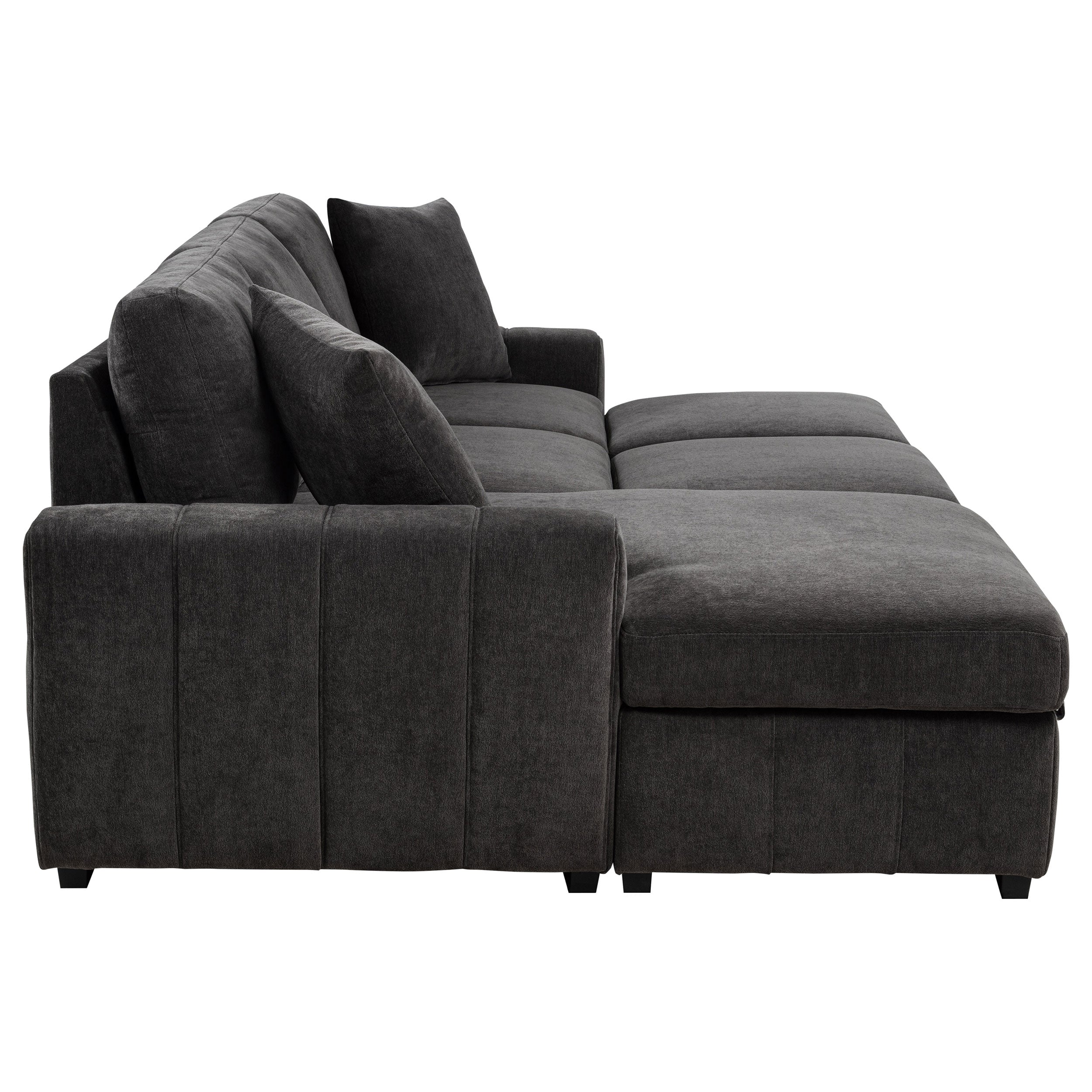 Pastrana Upholstered Sleeper Sectional Sofa LAF Chaise Grey-