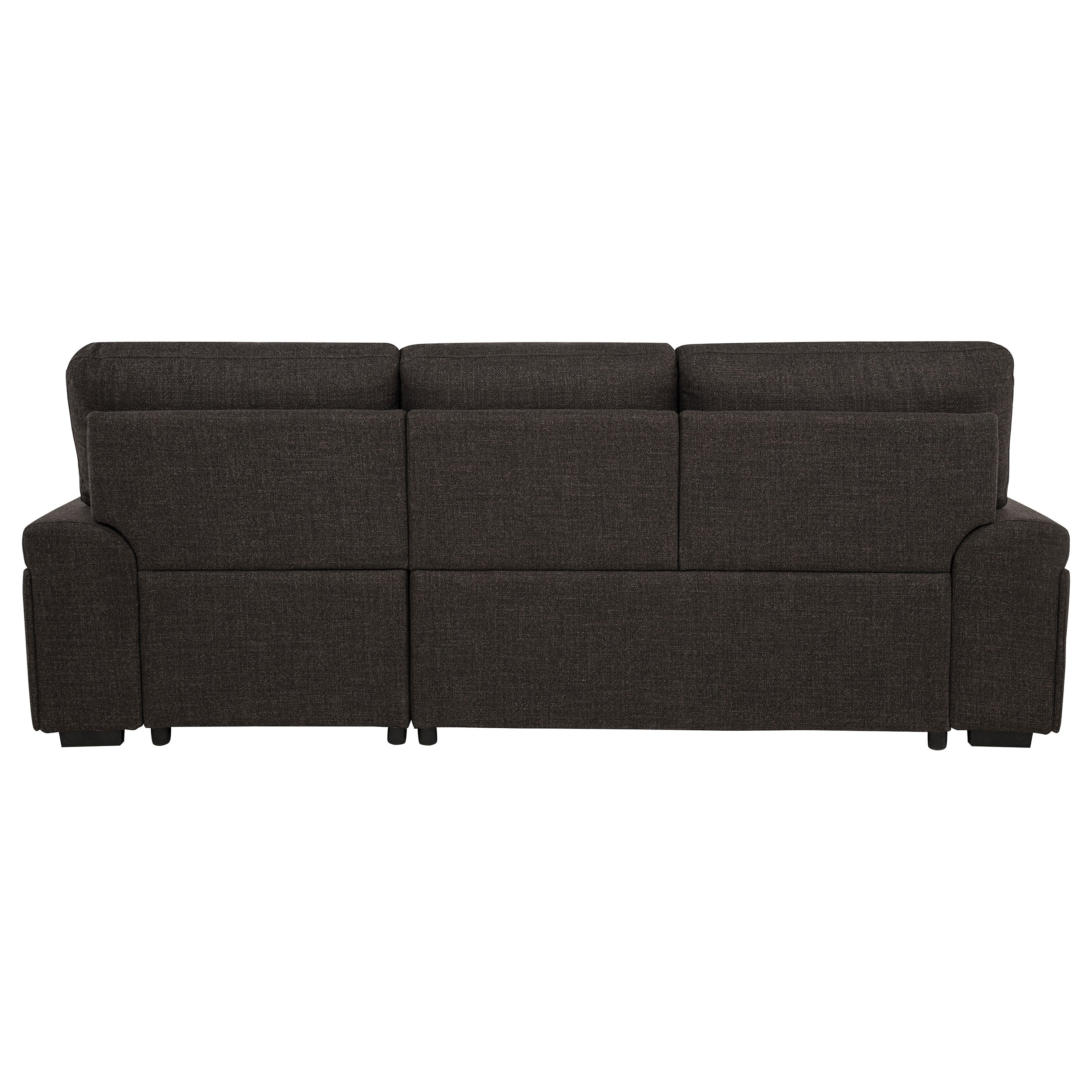 Demko Sleeper Sectional Sofa with Speaker and Storage Chaise Brown-