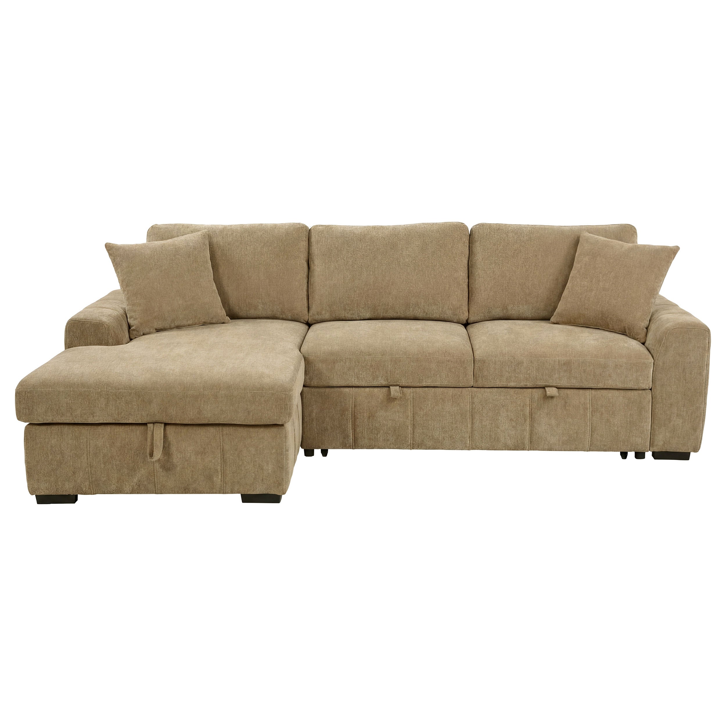 Pastrana Upholstered Sleeper Sectional Sofa LAF Chaise Camel-