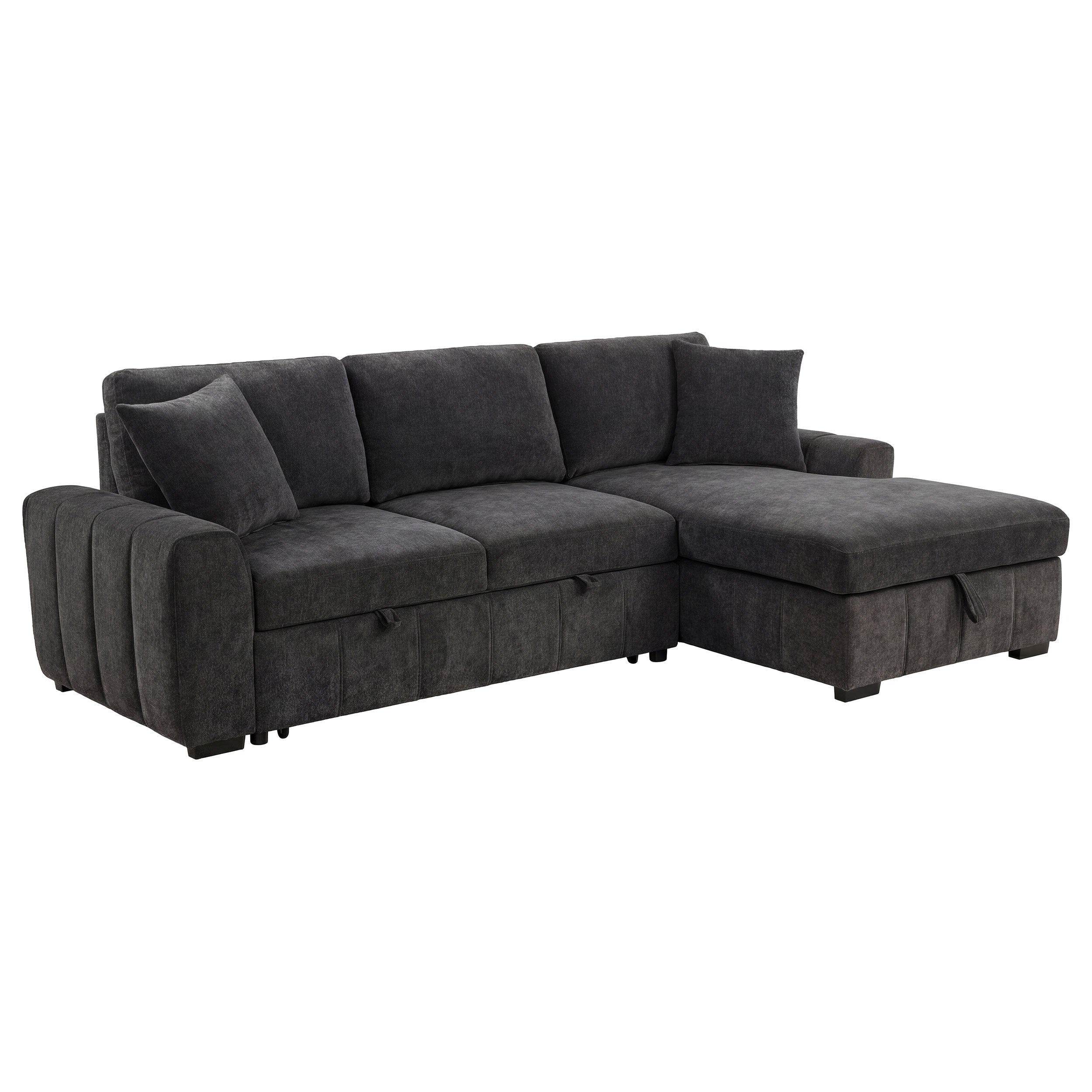 Pastrana Upholstered Sleeper Sectional Sofa RAF Chaise Grey-