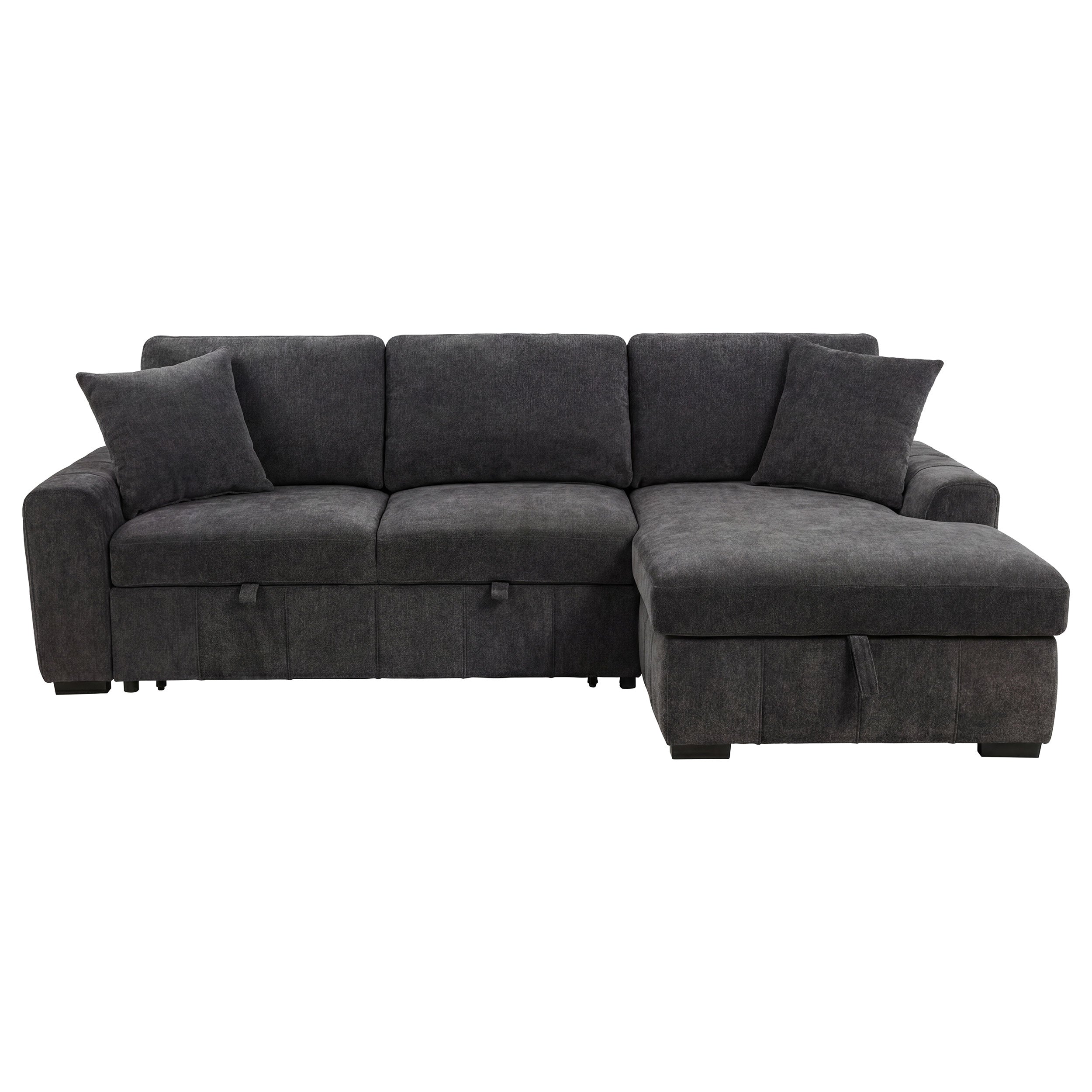 Pastrana Upholstered Sleeper Sectional Sofa RAF Chaise Grey-