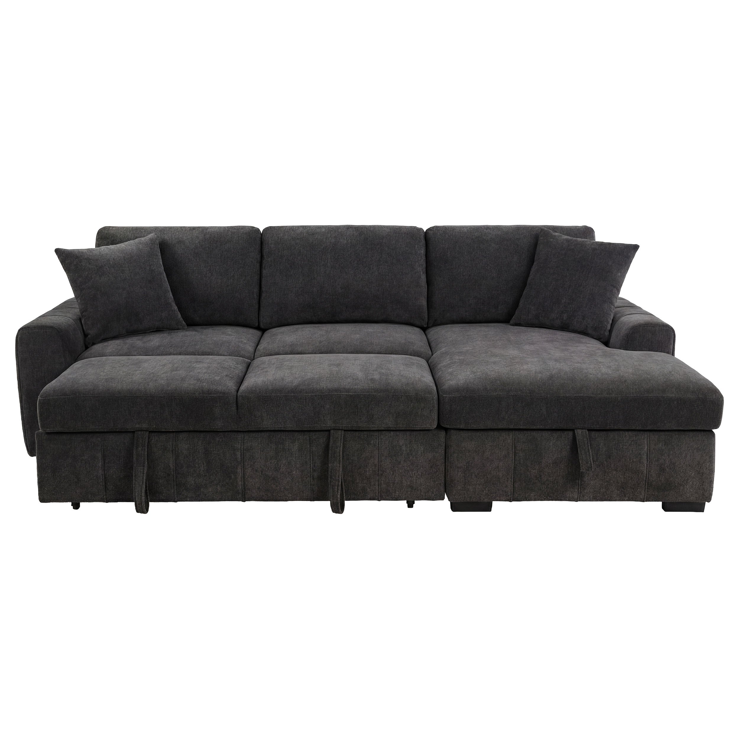 Pastrana Upholstered Sleeper Sectional Sofa RAF Chaise Grey-