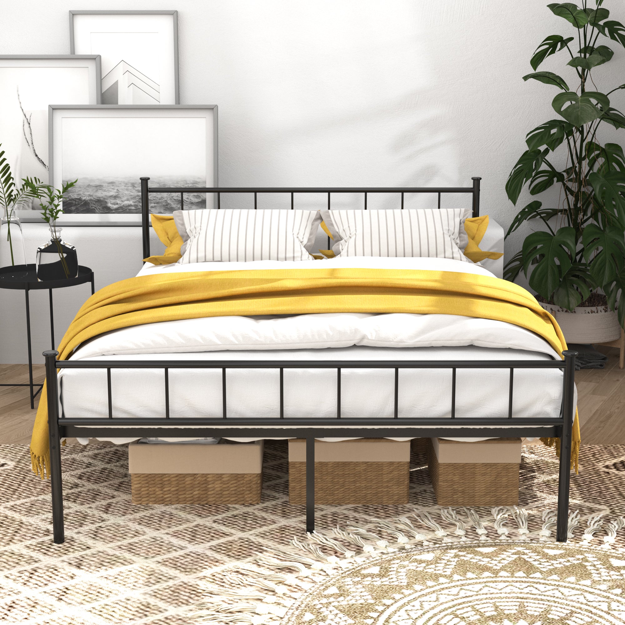Queen Size Bed Frame With Headboard & Footboard