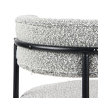 Burbank Modern Round Boucle Dining Chairs, Set of 2