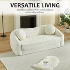 86-Inch Curved Convertible Sofa Recliner