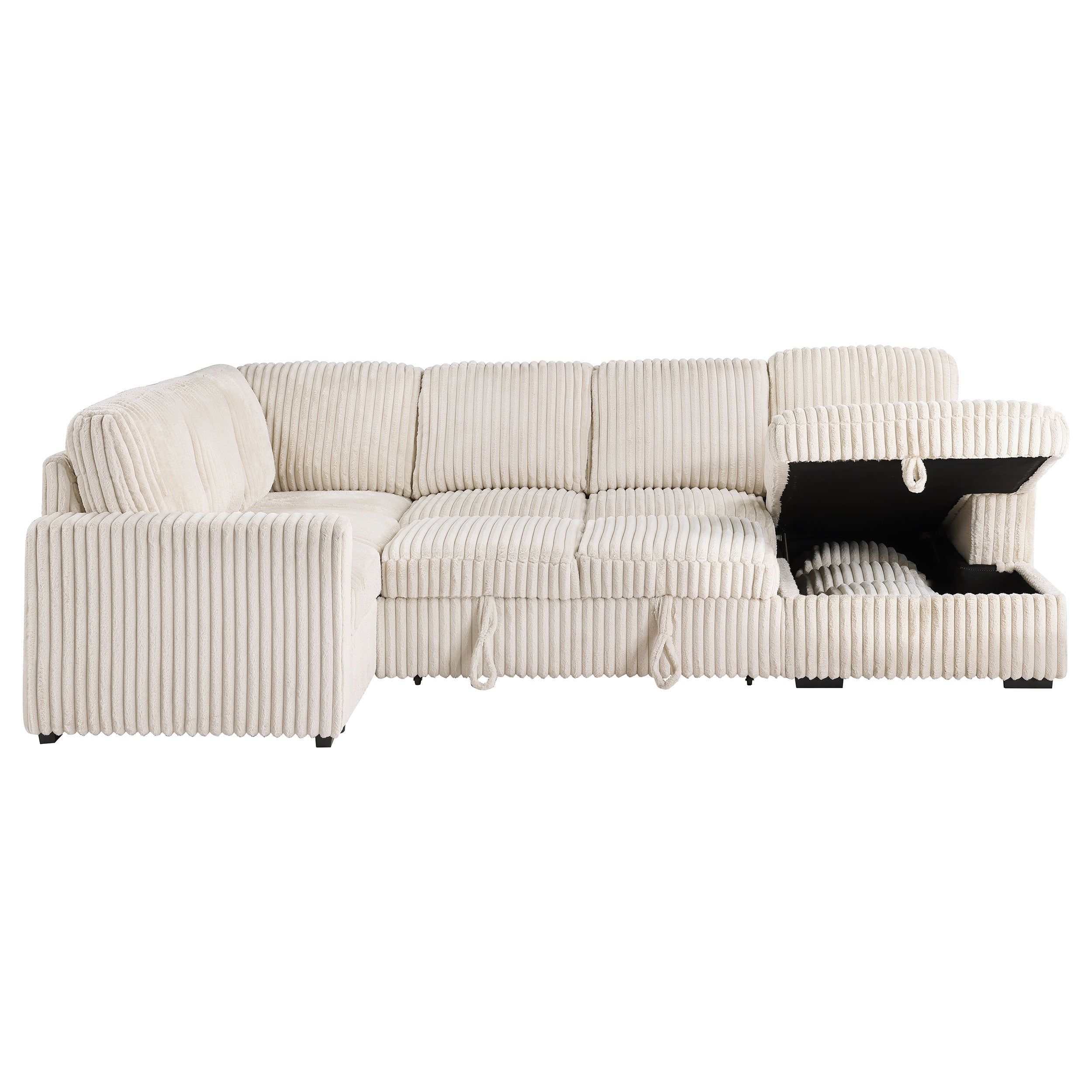 Devonshire Sleeper Sectional Sofa Storage Chaise Camel-