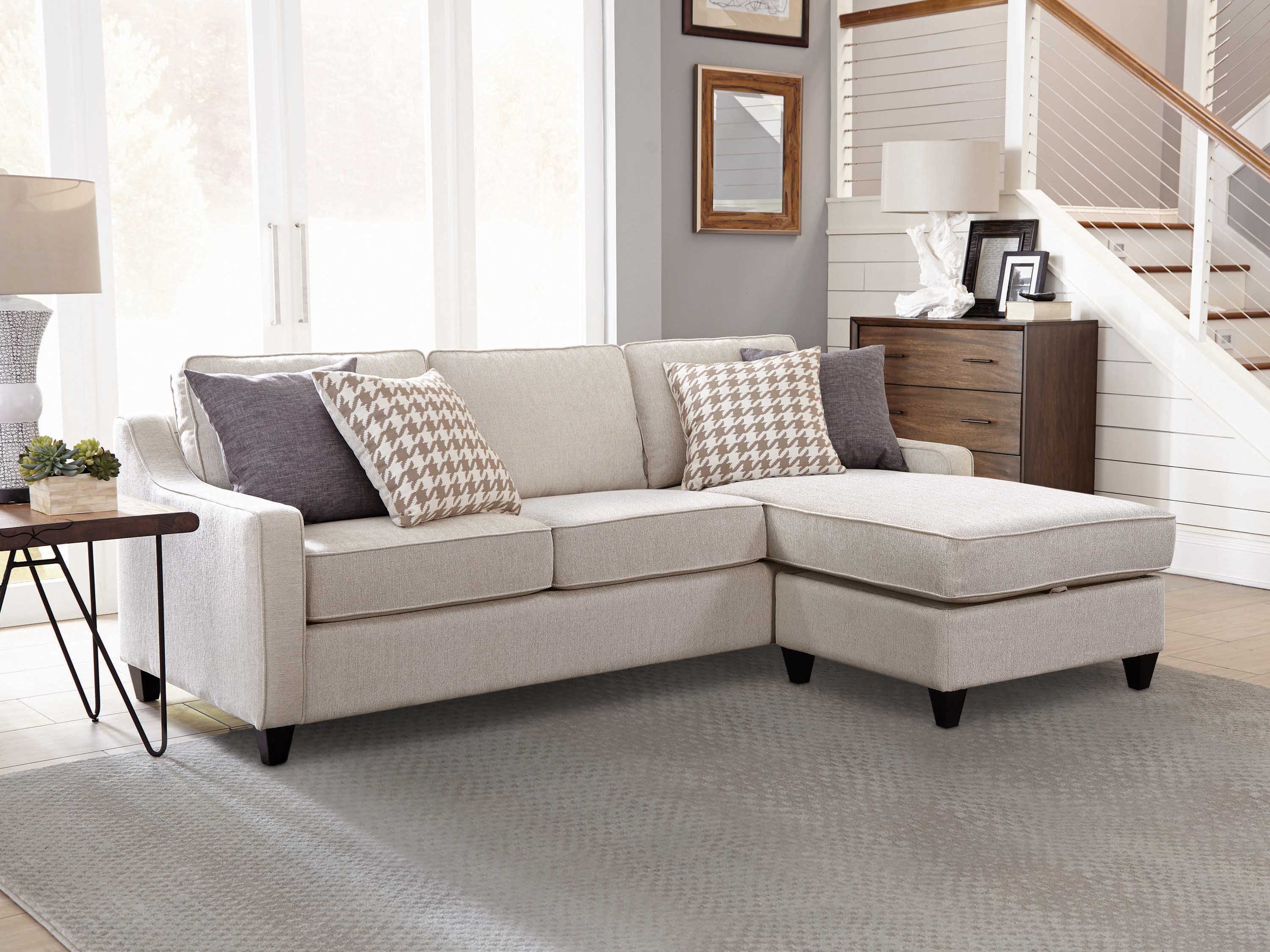 Mcloughlin Upholstered Sloped Arm Sectional Sofa Platinum-CoasterEssence