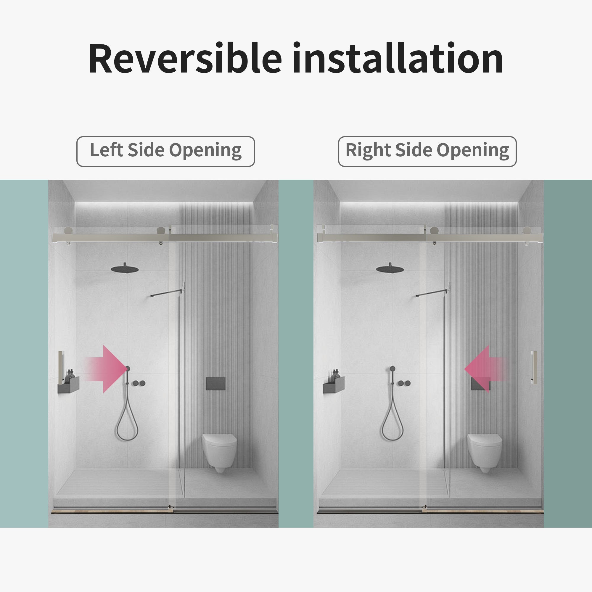 Frameless Single Sliding Soft-Close Shower Doors 68-72" W