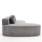 Boneless L-Shape Sectional Curved Sofa with Pillows