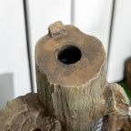 Outsunny Outdoor Fountain with Birdhouse and LED Lights