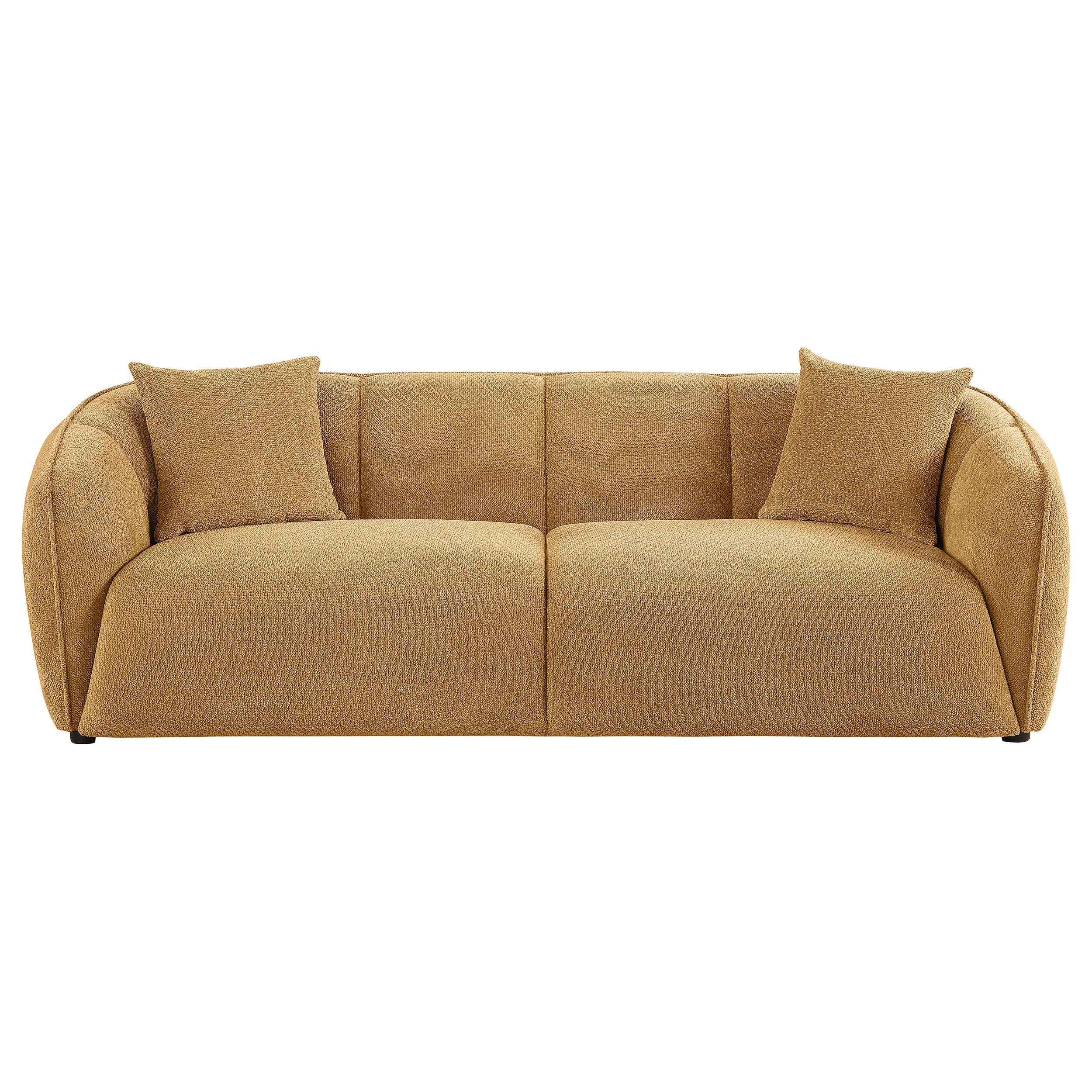 Aleisha Chenille Upholstered Sofa Mustard Yellow-