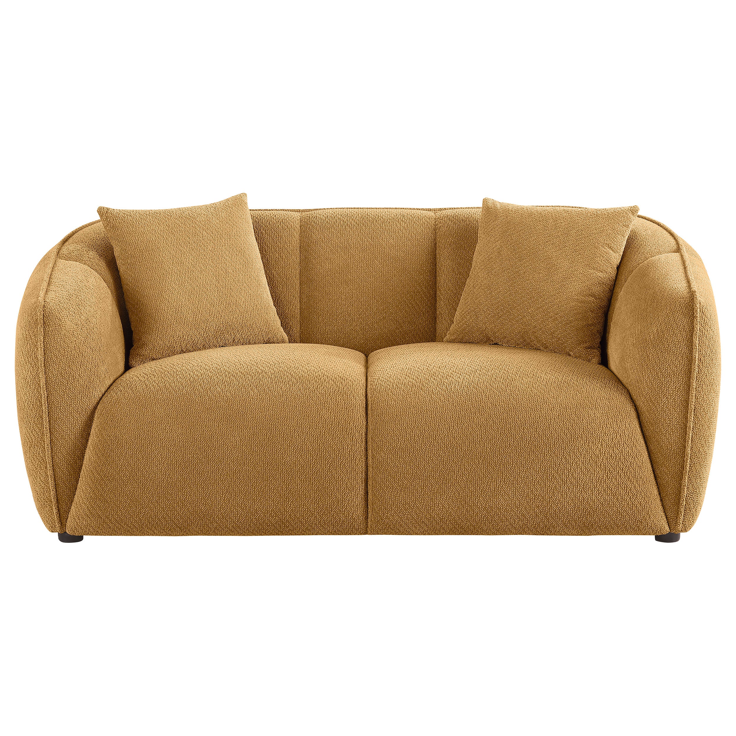 Aleisha Chenille Upholstered Loveseat Mustard Yellow-