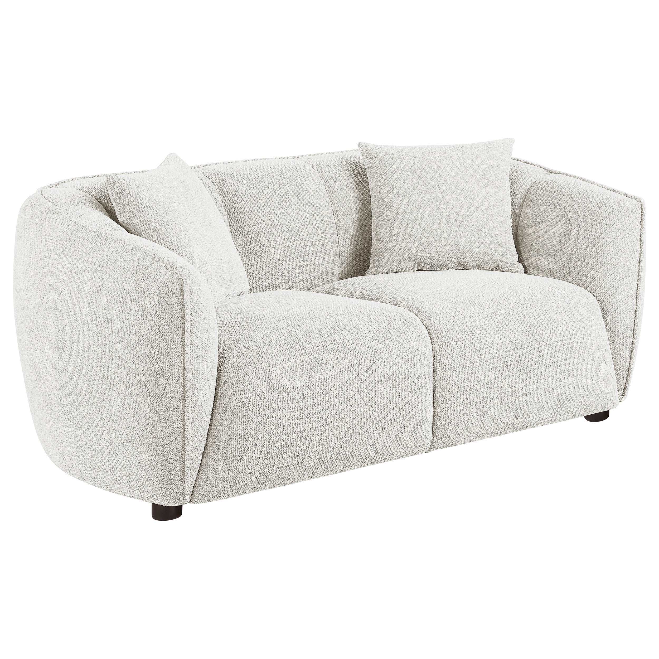 Aleisha Chenille Upholstered Loveseat Ivory-