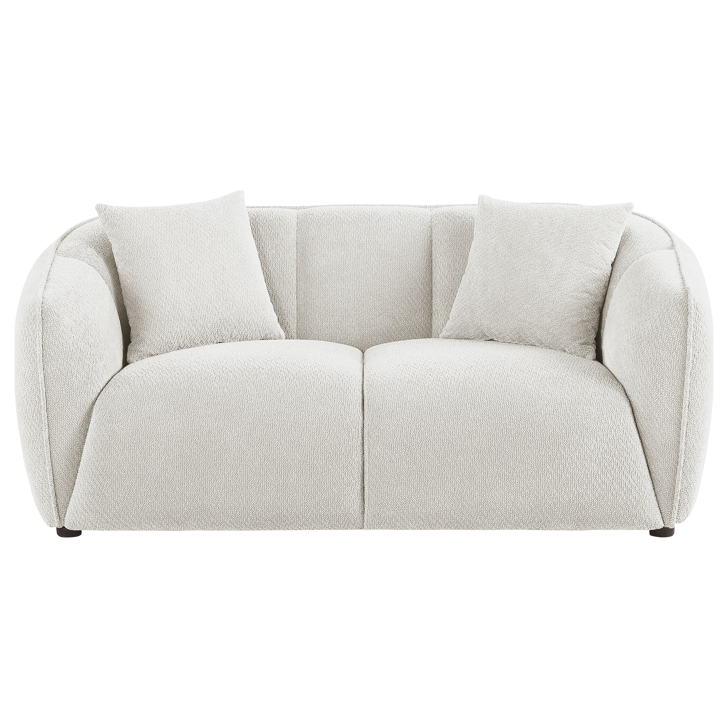 Aleisha Chenille Upholstered Loveseat Ivory-
