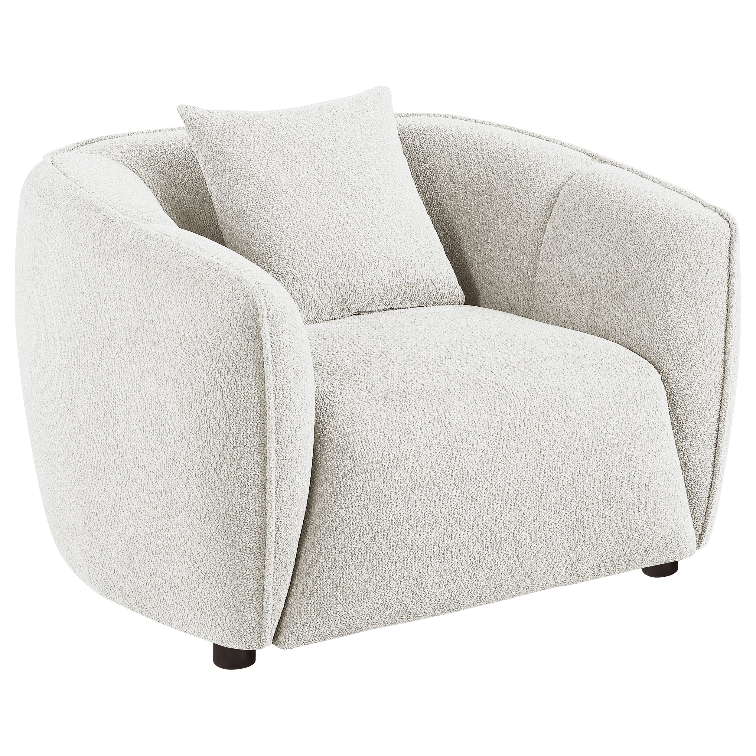 Aleisha Chenille Upholstered Accent Chair Ivory-