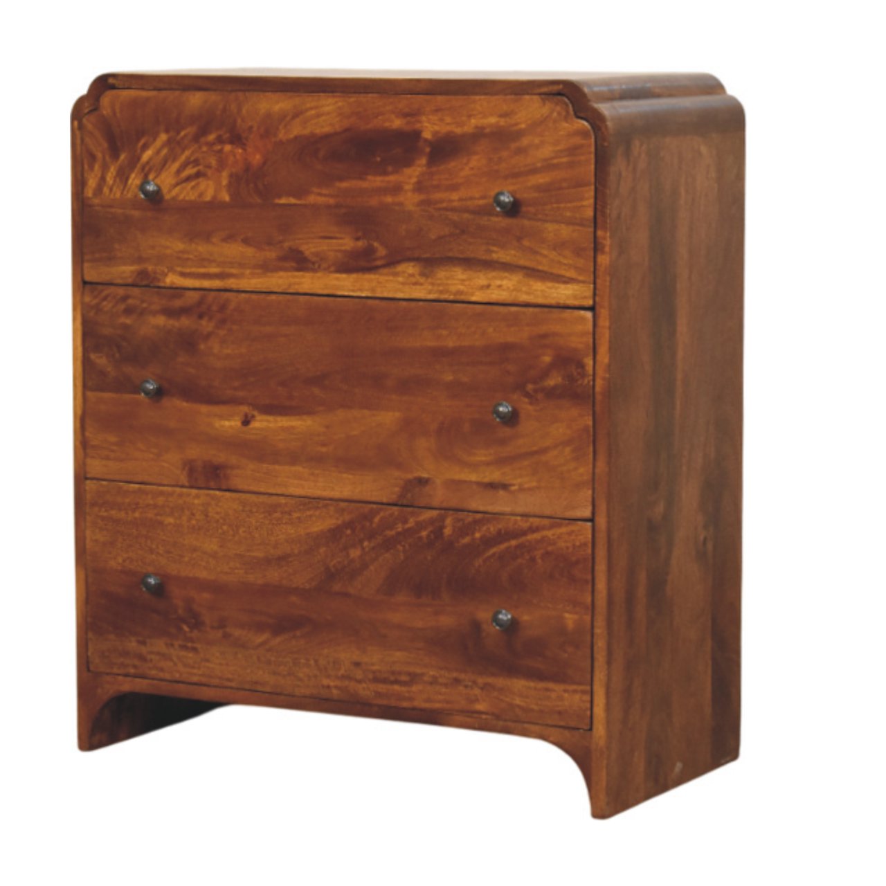 Solid Wood Newton Chest, 3-Drawers, Chestnut