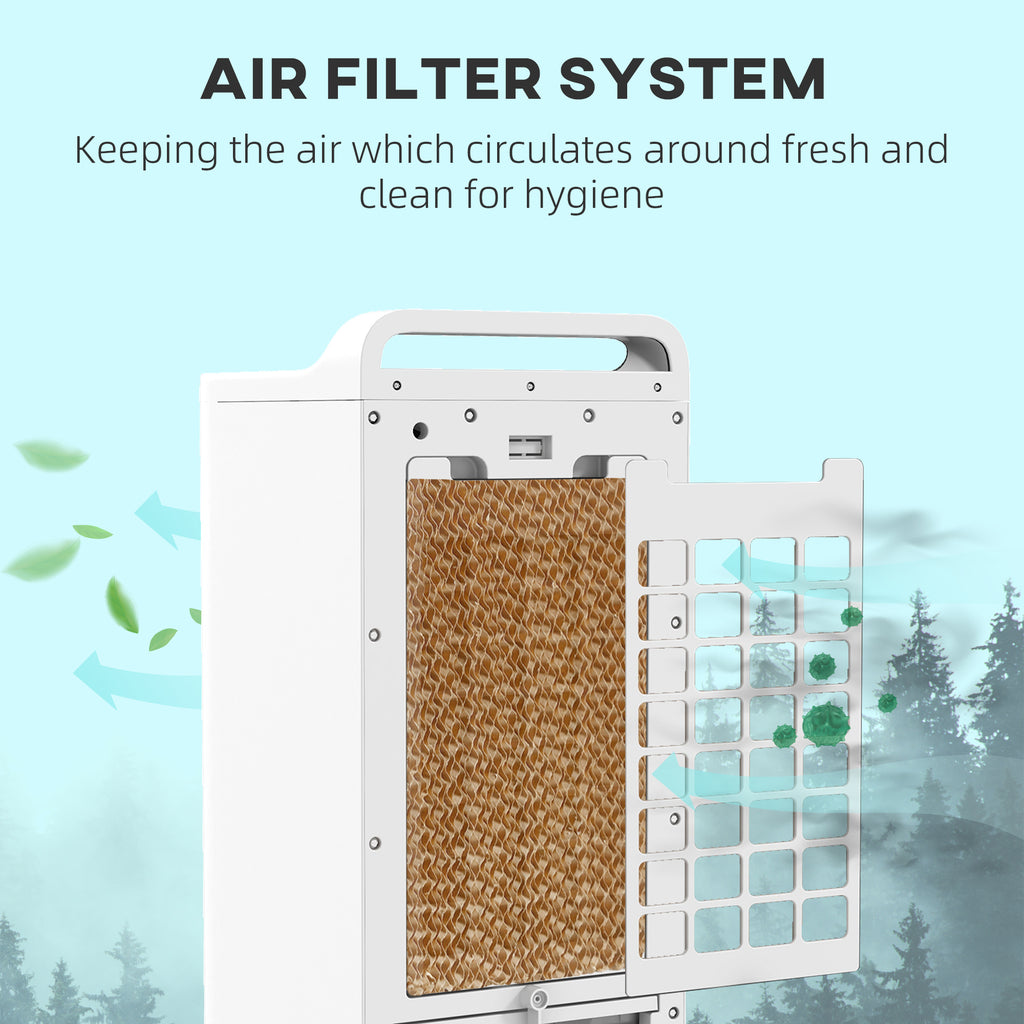 HOMCOM 26" Evaporative Air Cooler with Ice Packs