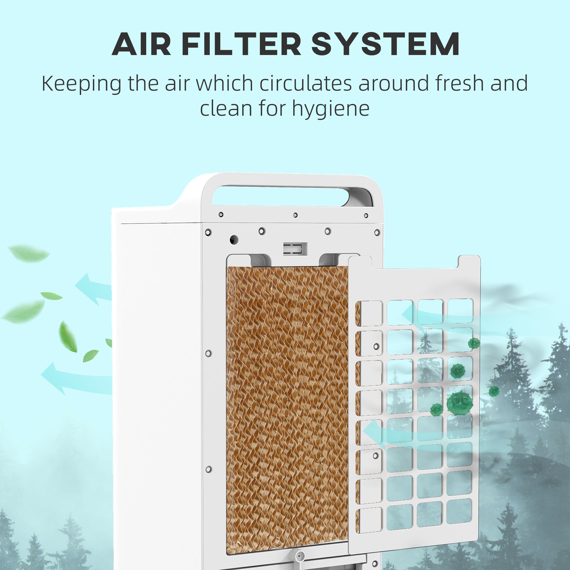 HOMCOM 26" Evaporative Air Cooler with Ice Packs