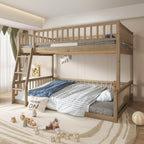 Full XL Over Queen Bunk Bed with Ladder and Guardrails