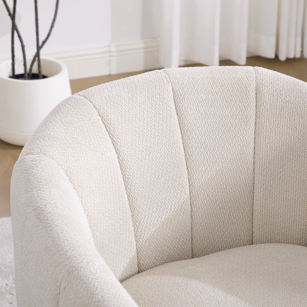 31.1'' Wide Upholstered Chenille Swivel Barrel Chair