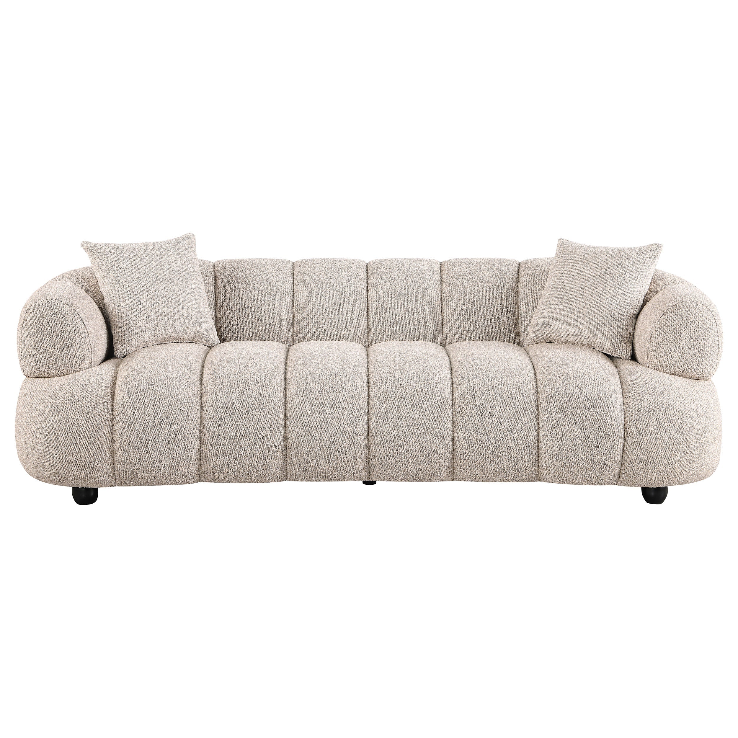 Whitney Contemporary Channel Tufted Boucle Upholstered Sofa-
