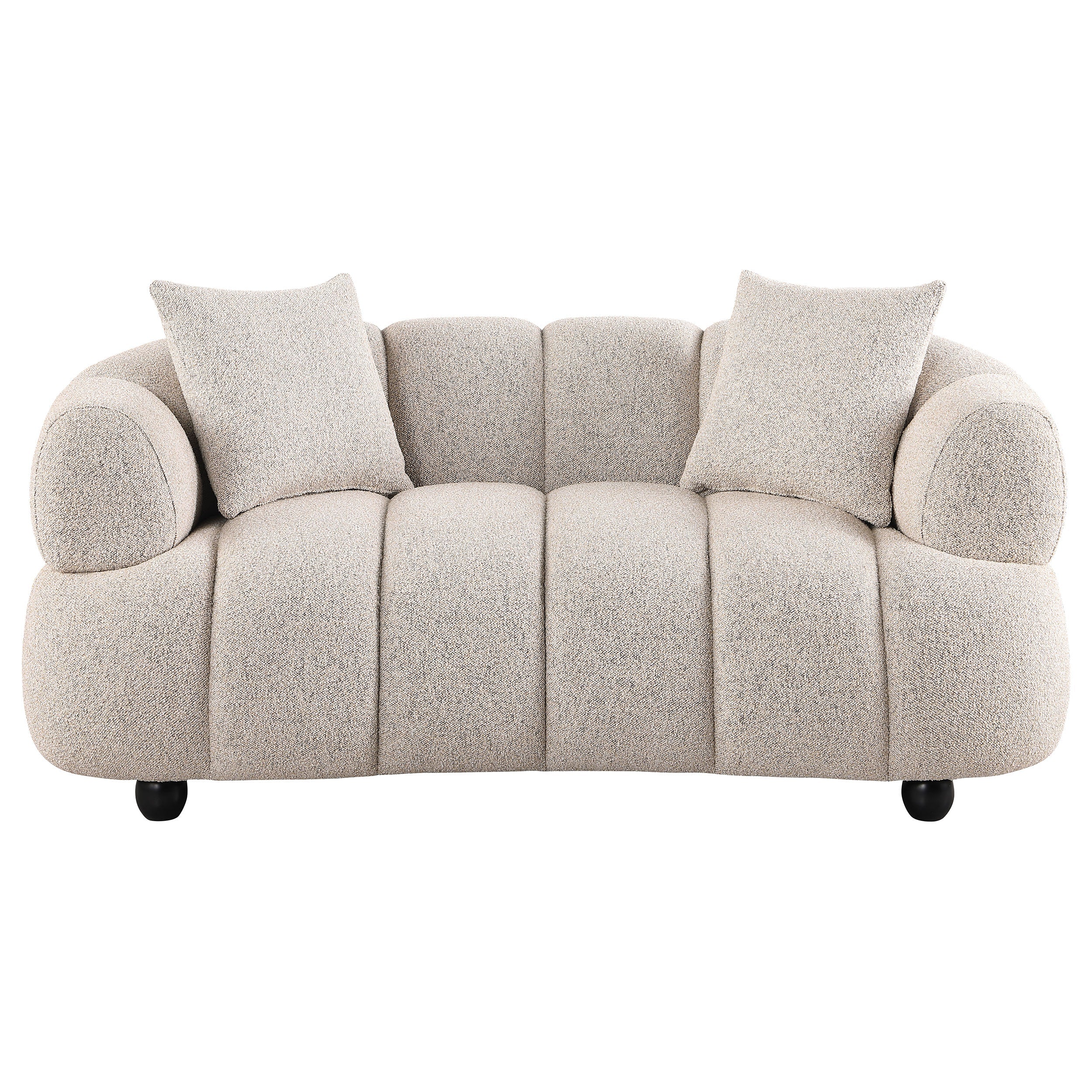 Whitney Contemporary Channel Tufted Boucle Upholstered Loveseat-