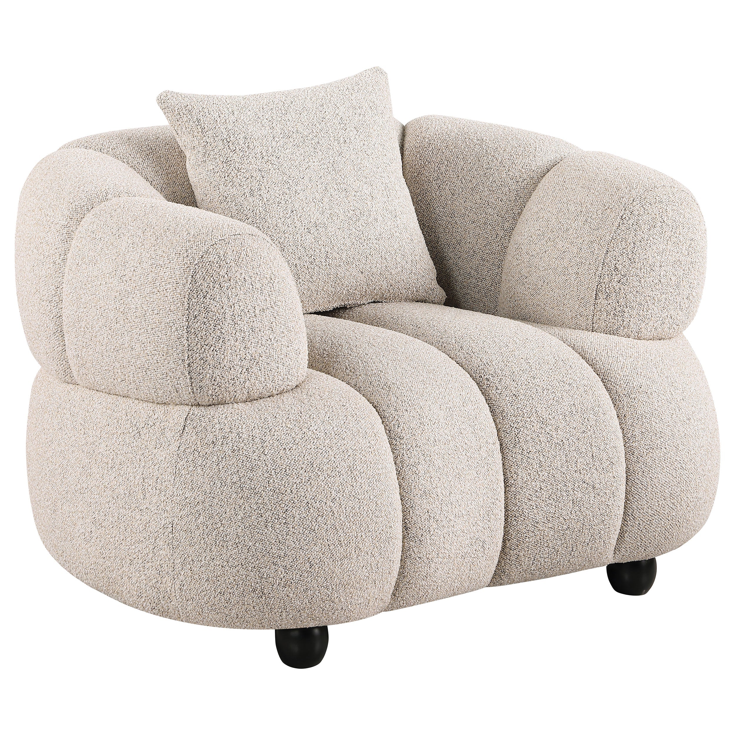 Whitney Contemporary Channel Tufted Boucle Upholstered Accent Chair-