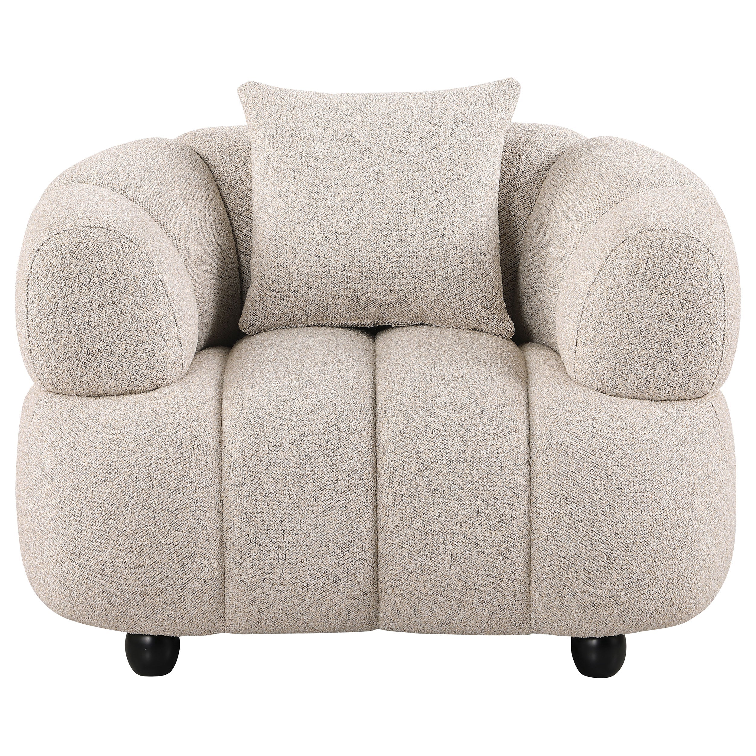 Whitney Contemporary Channel Tufted Boucle Upholstered Accent Chair-