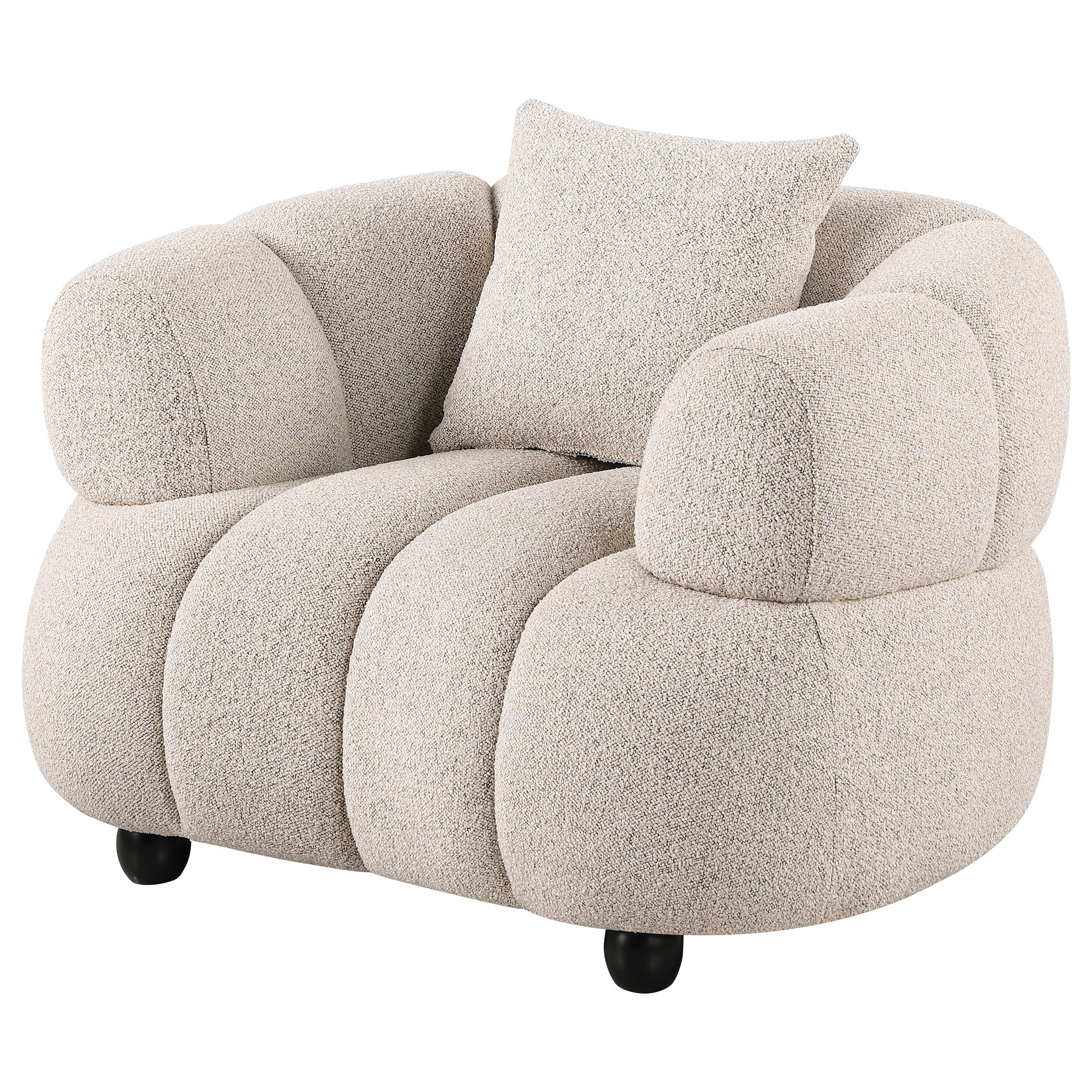 Whitney Contemporary Channel Tufted Boucle Upholstered Accent Chair-