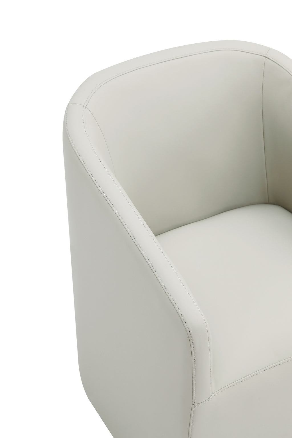 Anna Round Vegan Leather Armchair in Stone