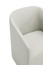 Anna Round Vegan Leather Armchair in Stone