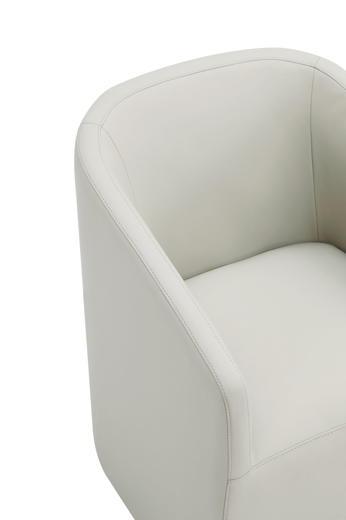 Anna Round Vegan Leather Armchair in Stone