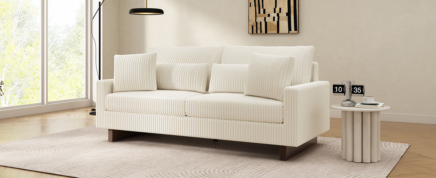 Modern Loveseat Sofa with Four Pillows