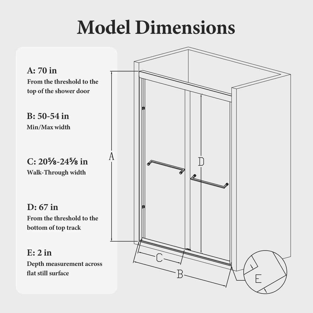 Semi-Frameless Double Sliding Shower Door