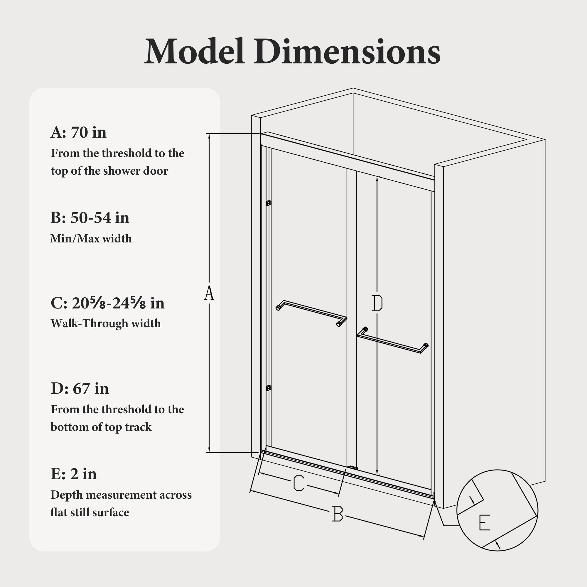 Semi-Frameless Double Sliding Shower Door