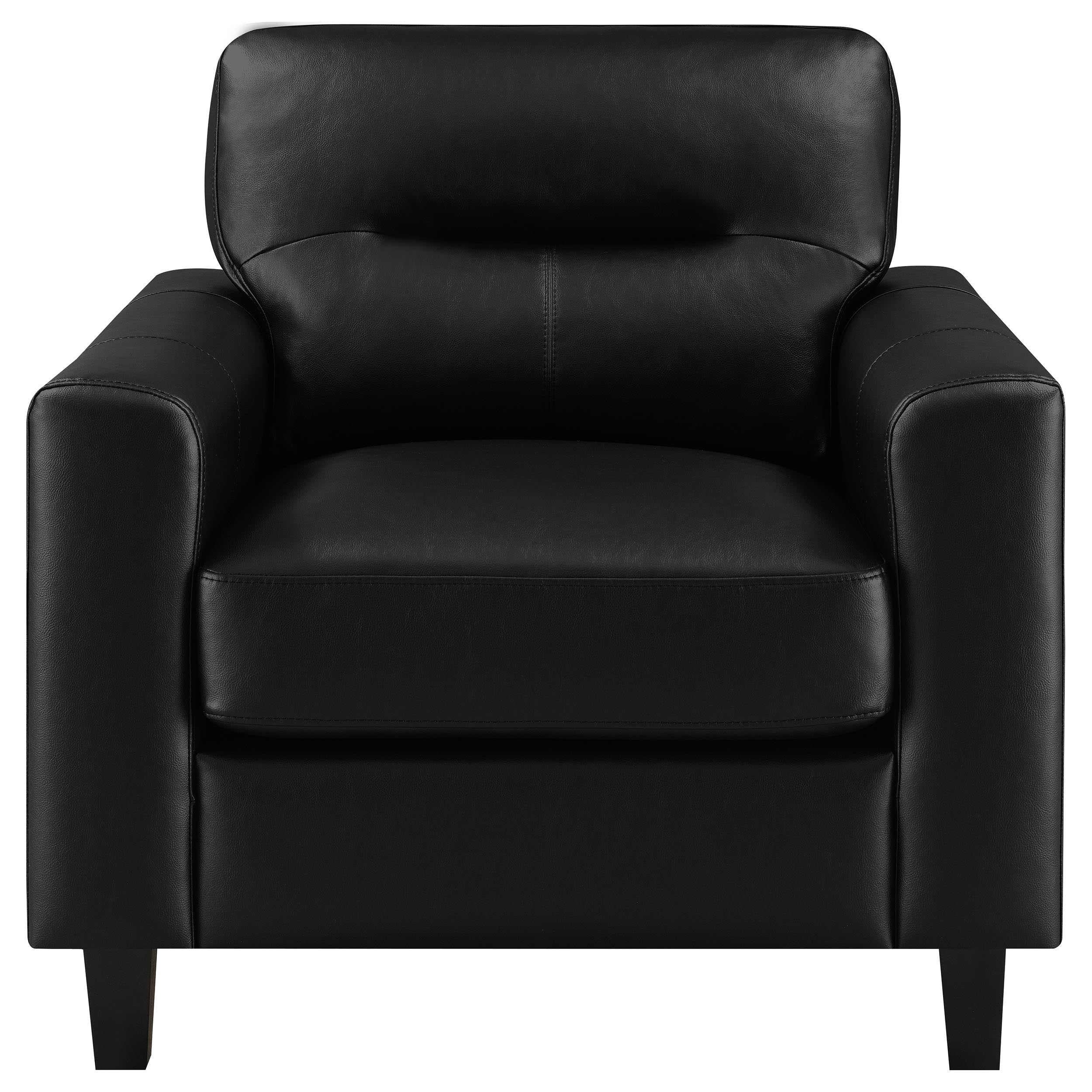 Scotland Faux Leather Upholstered Track Arm Chair Black-