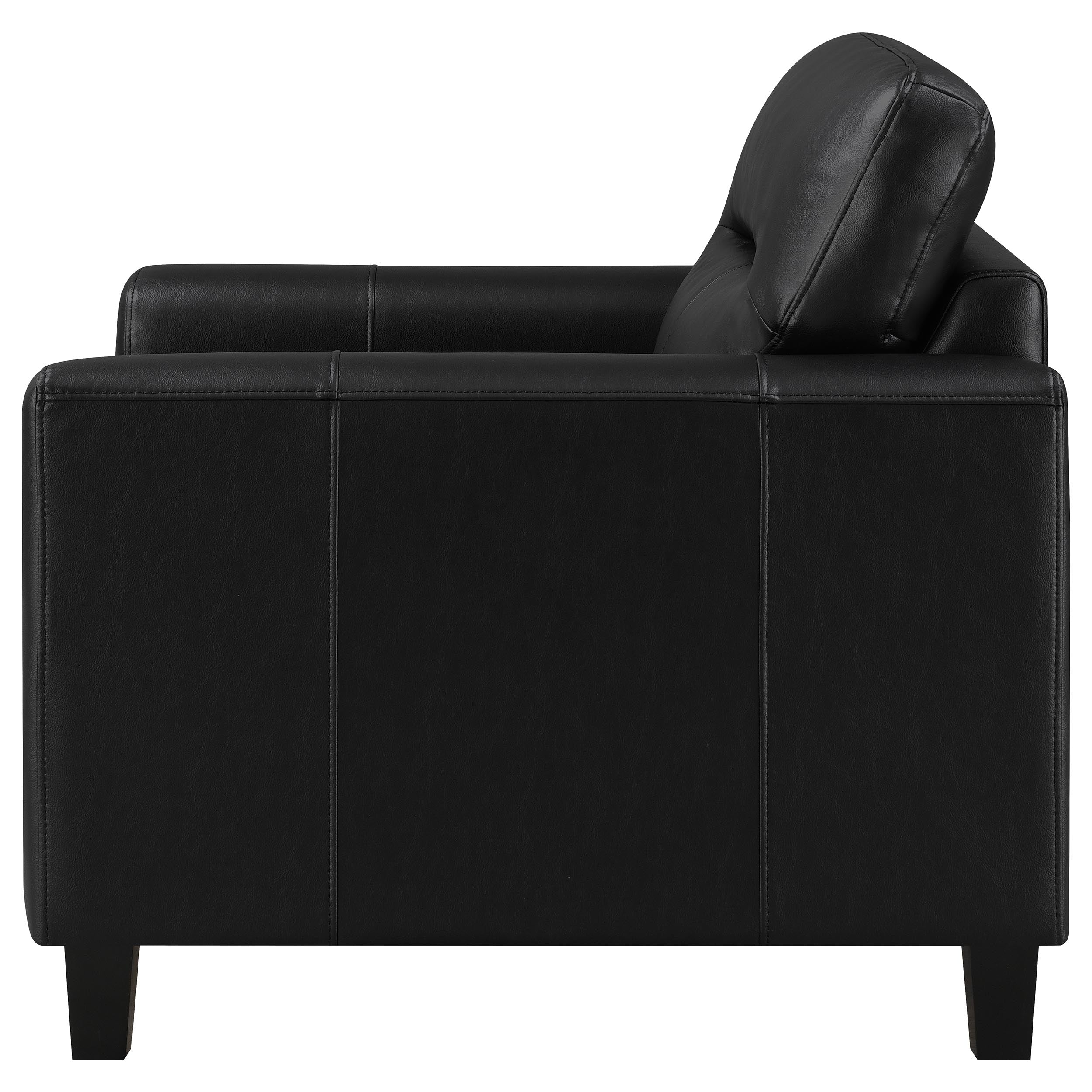 Scotland Faux Leather Upholstered Track Arm Chair Black-