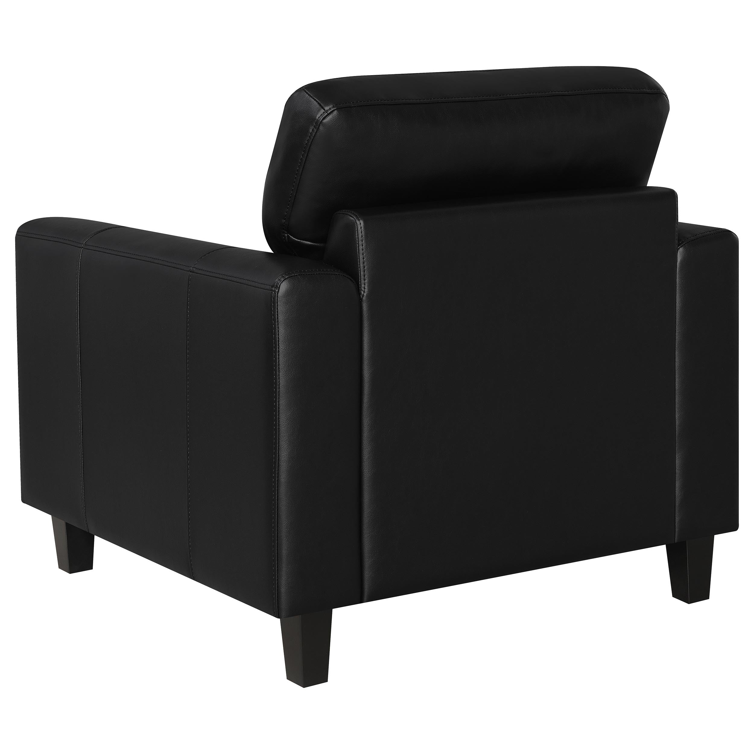 Scotland Faux Leather Upholstered Track Arm Chair Black-