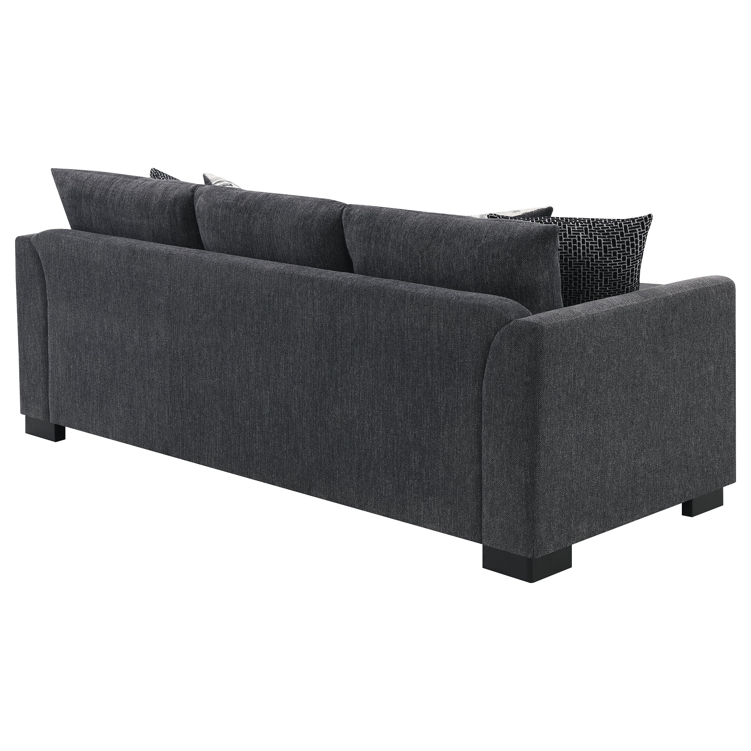 Storey Upholstered Sleeper Sectional Chaise Sofa Dark Grey-
