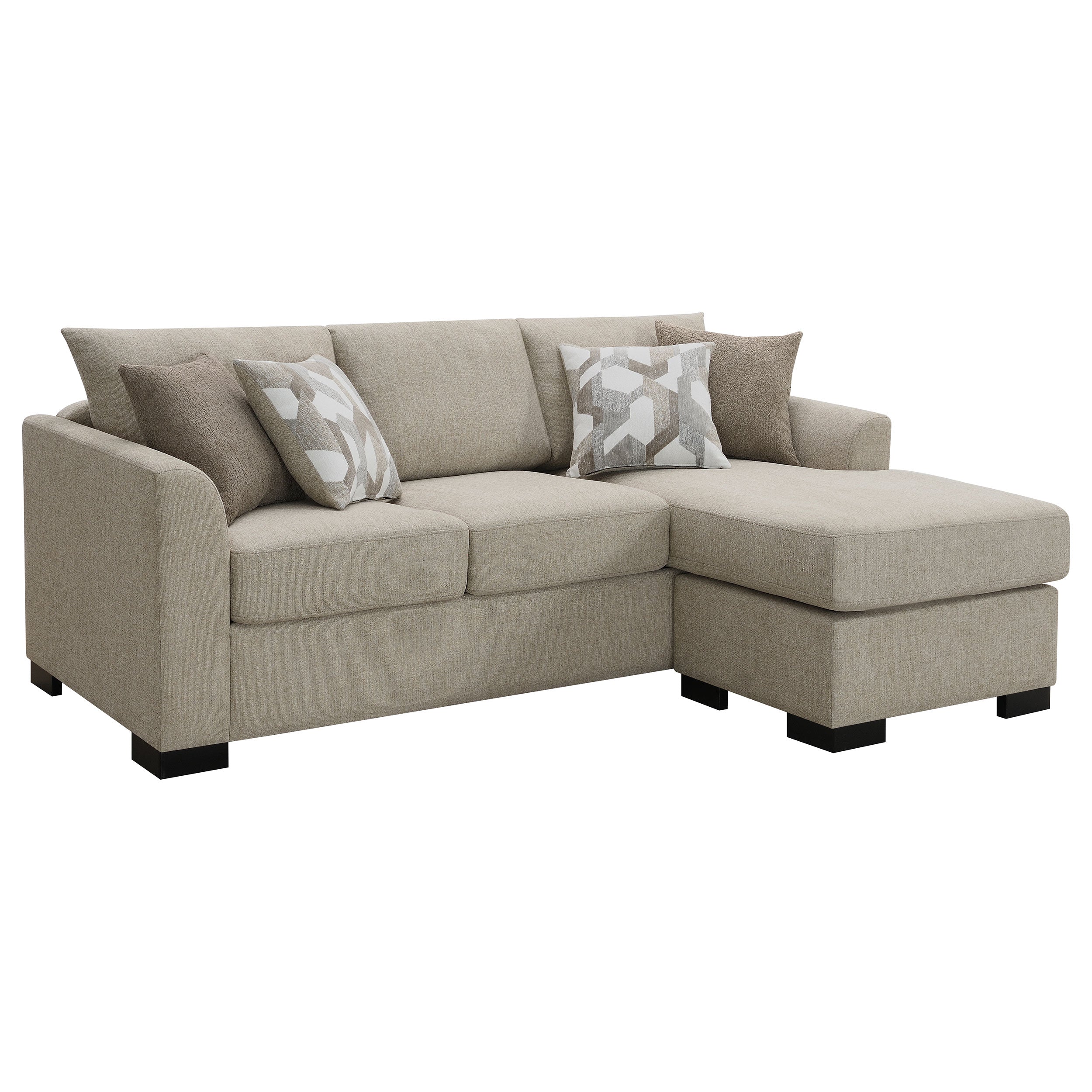 Storey Upholstered Sleeper Sectional Chaise Sofa Camel-