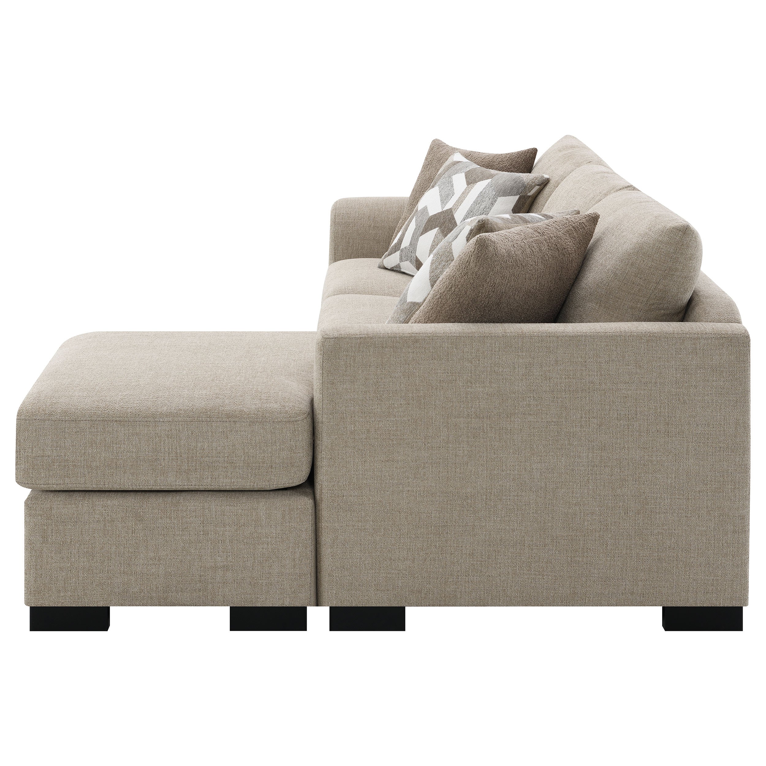 Storey Upholstered Sleeper Sectional Chaise Sofa Camel-