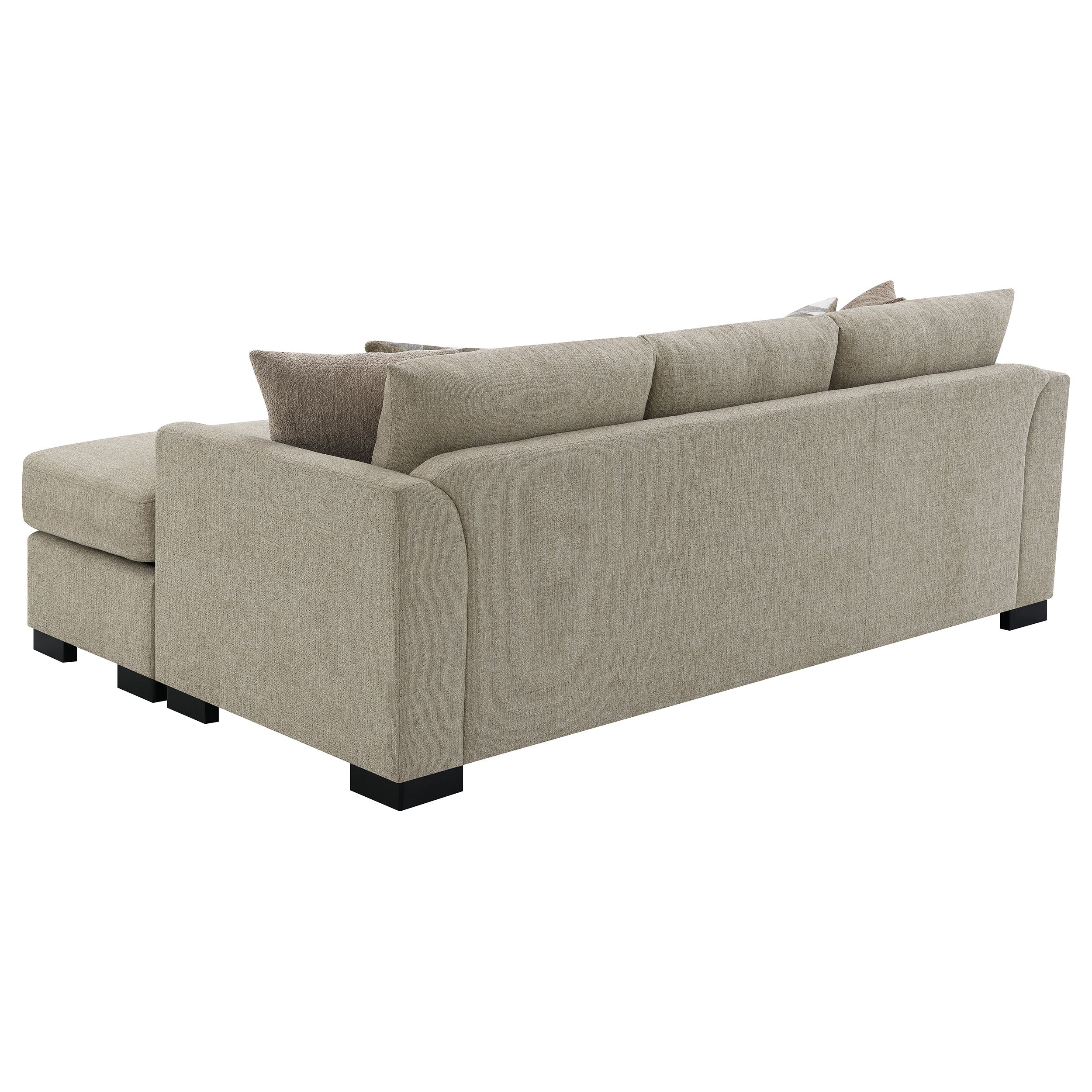 Storey Upholstered Sleeper Sectional Chaise Sofa Camel-