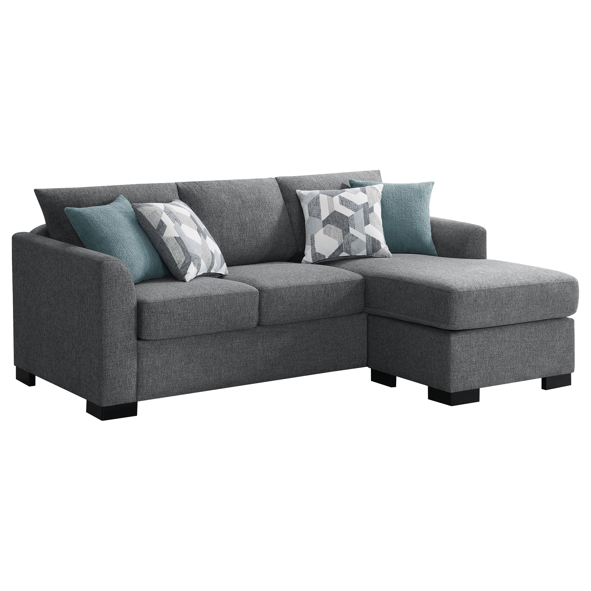 Storey Upholstered Sleeper Sectional Chaise Sofa Grey-