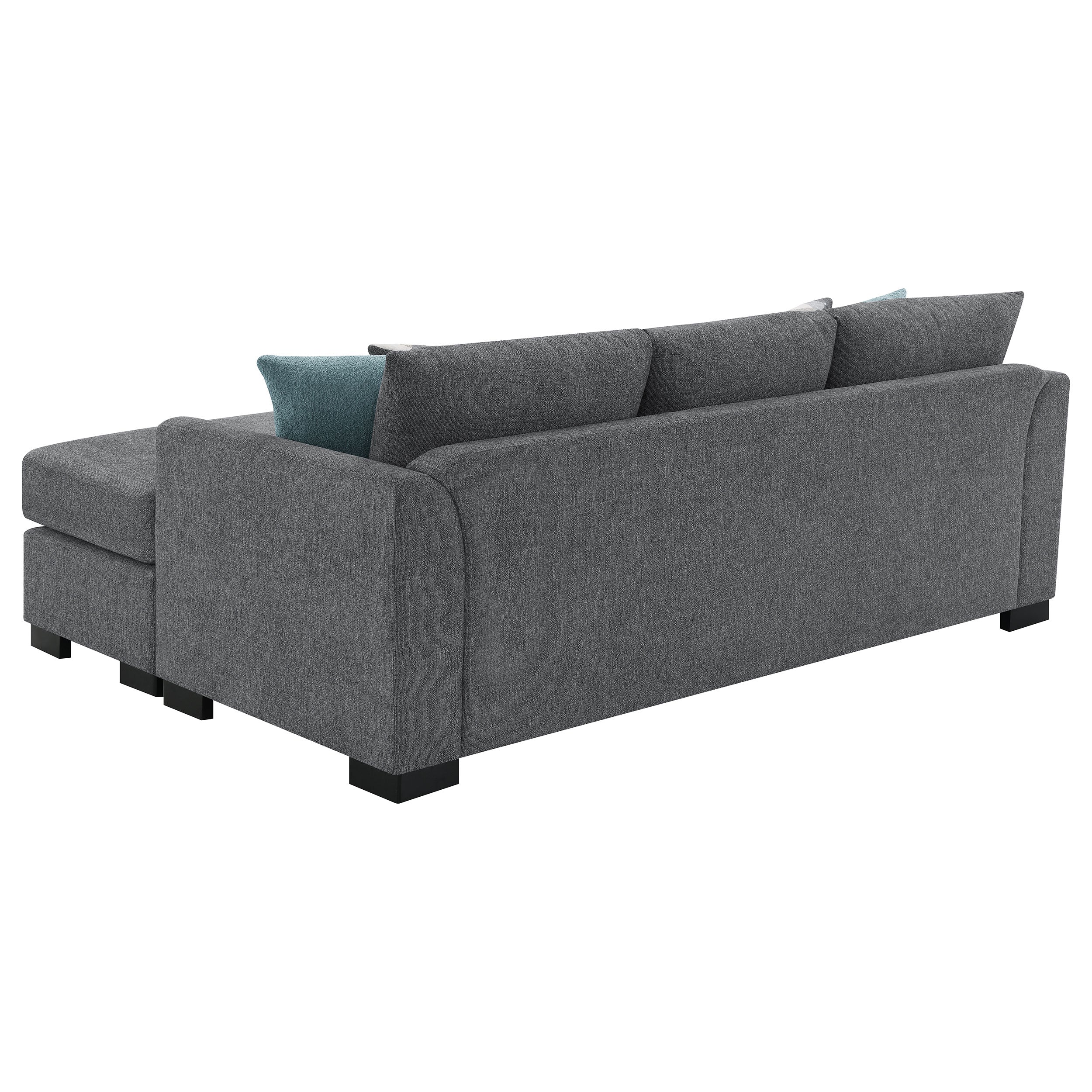 Storey Upholstered Sleeper Sectional Chaise Sofa Grey-