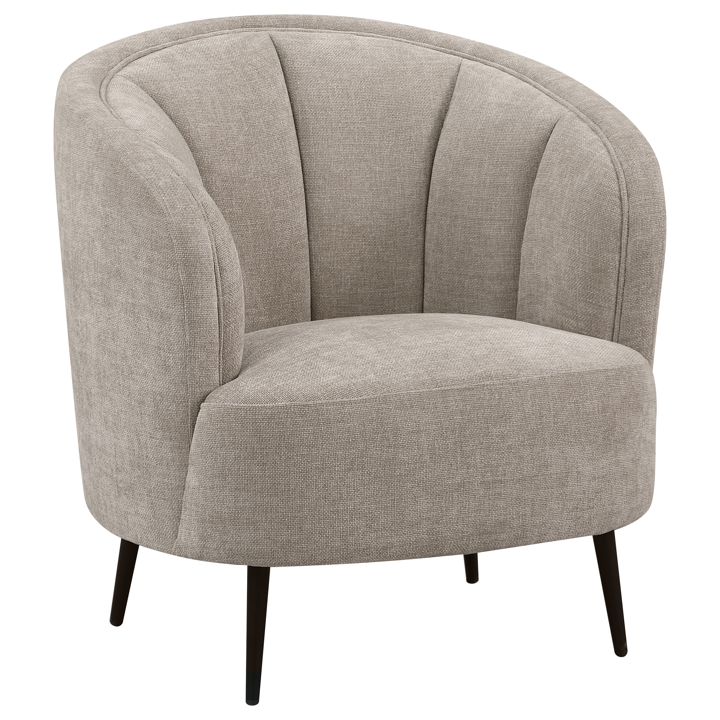 Ellorie Upholstered Channel Back Curved Chair Beige-