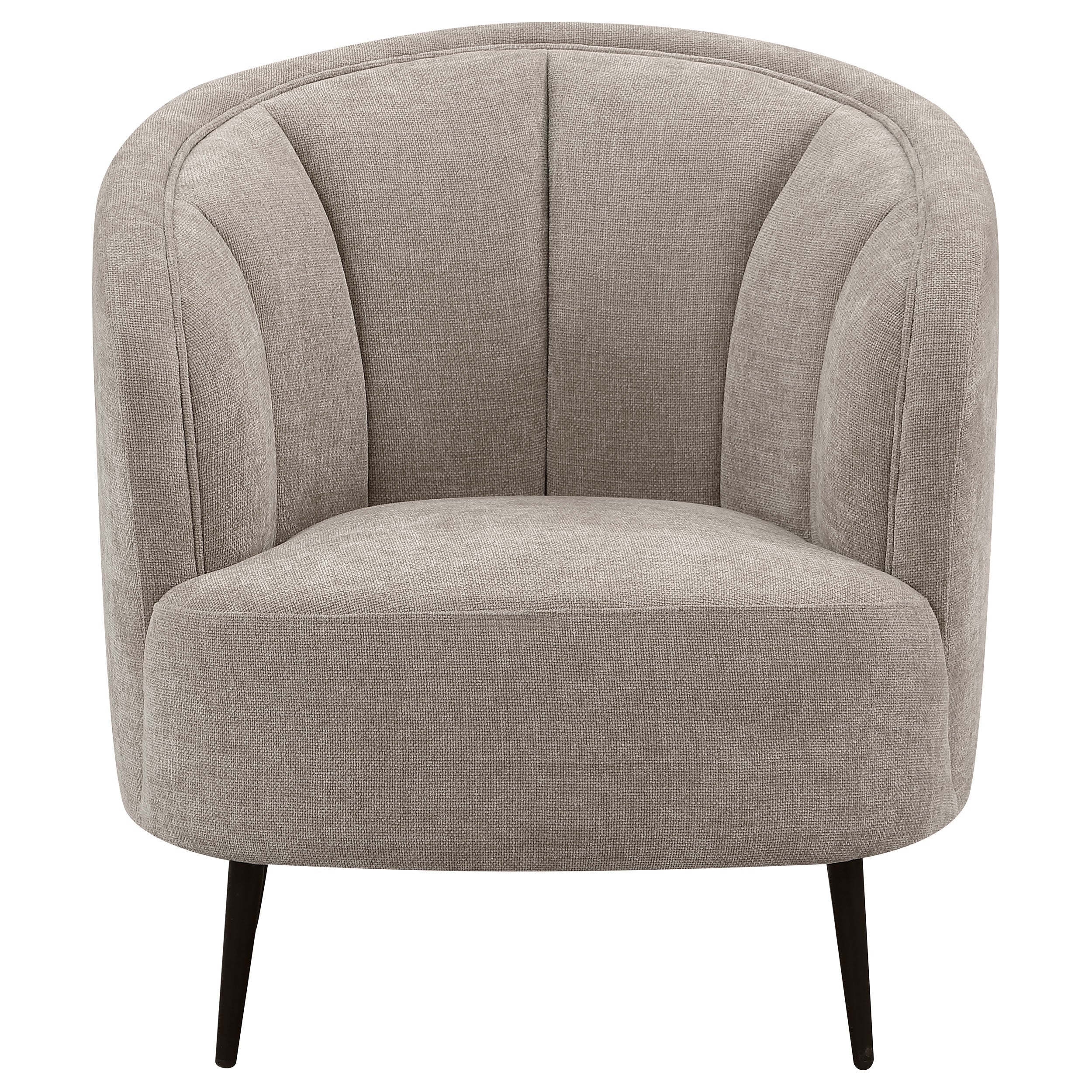 Ellorie Upholstered Channel Back Curved Chair Beige-